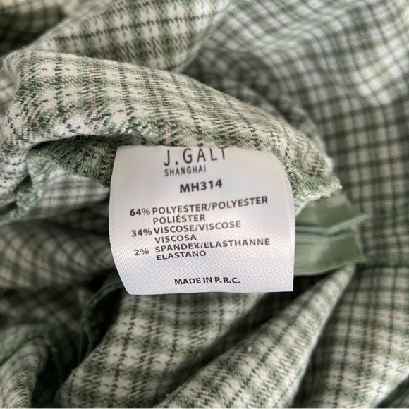 John Galt Plaid Shift Dress Mini White Gingham Preppy Pistachio Green Picnic - Picture 12 of 12